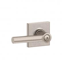 Schlage F40 BRW 619 COL - Broadway Lever with Collins Trim Bed and Bath Lock in Satin Nickel