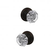 Schlage FC172 ALX 716 ALD - Custom Alexandria Non-Turning Glass Knob with Alden Trim in Aged Bronze