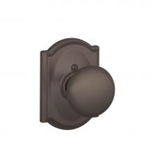 Schlage F170 PLY 613 CAM - Plymouth Knob with Camelot Trim Non-Turning Lock in Oil Rubbed Bronze