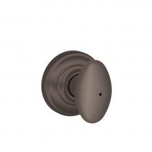 Schlage F40 SIE 613 AND - Siena Knob with Andover Trim Bed and Bath Lock in Oil Rubbed Bronze