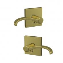 Schlage FC21 WIT 608 COL - Custom Whitney Lever with Collins Hall-Closet and Bed-Bath Lock Trim in Satin Brass