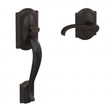 Schlage FC285 GC CAM 716 WIT CAM - Custom Camelot Front Entry Handle and Whitney Lever with Camelot Trim in Aged Bronze