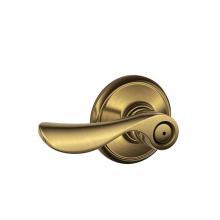 Schlage F40 CHP 609 - Champagne Lever Bed and Bath Lock in Antique Brass