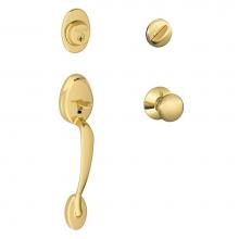 Schlage F60 V PLY 505 605 - Plymouth Handleset with Single Cylinder Deadbolt and Plymouth Knob