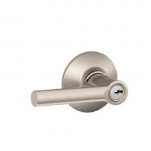 Schlage F51A BRW 619 - Broadway Lever Keyed Entry Lock in Satin Nickel