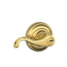 Schlage F51A CLT 505 AND - Callington Lever with Andover Trim Keyed Entry Lock in Bright Brass