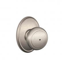 Schlage F40 AND 619 WKF - Andover Knob with Wakefield Trim Bed and Bath Lock in Satin Nickel