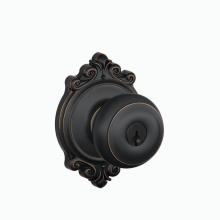 Schlage F51A GEO 716 BRK - Georgian Knob with Brookshire Trim Keyed Entry Lock