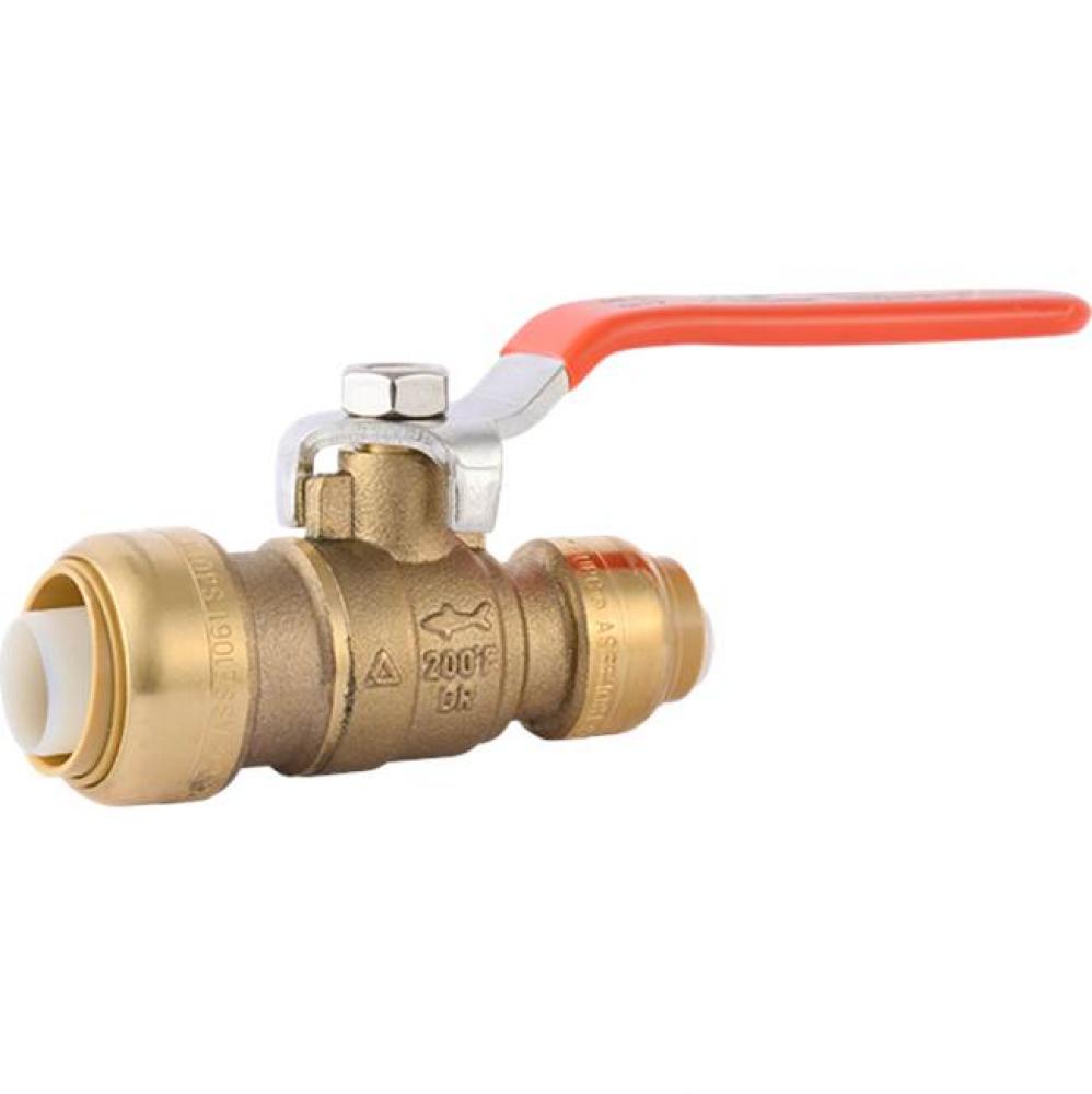 1/2 in. x 3/4 in. Brass Push Reducing Ball Valve