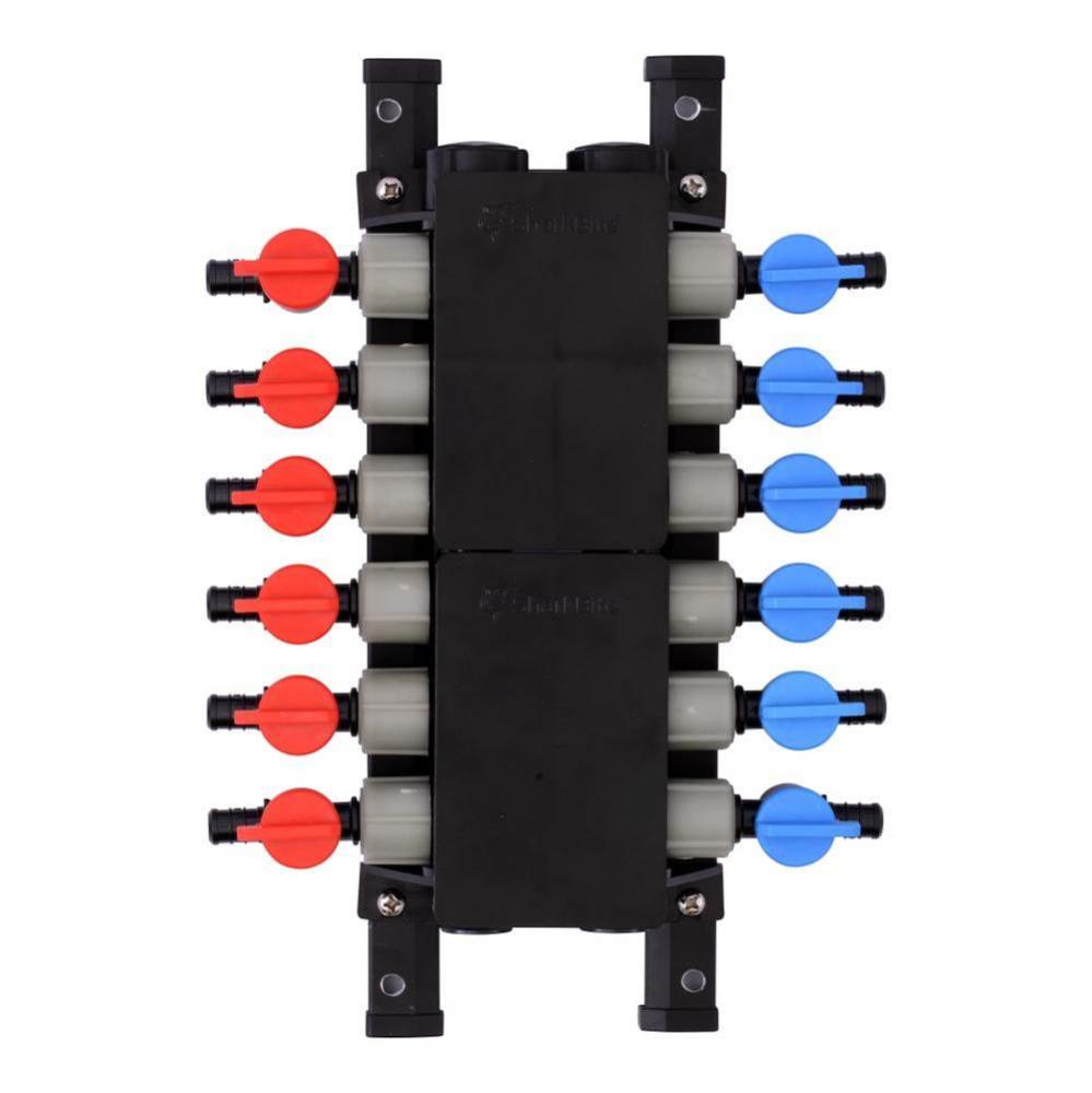 PEX Manifold 12-Port with Ball Valves