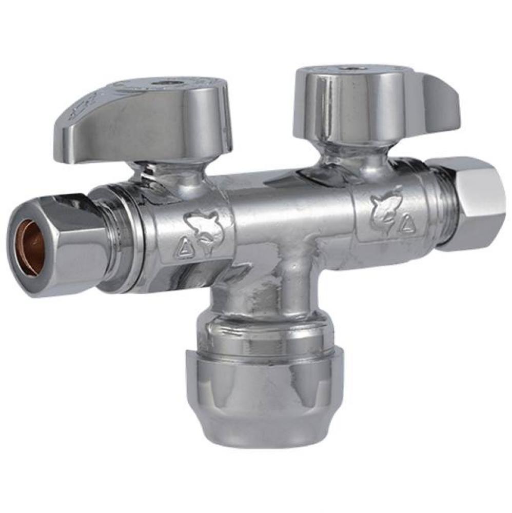 1/2'' x 3/8'' x 3/8'' Dual stop valve