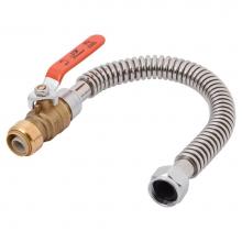 Sharkbite SS3088FLEX18BV - SB Flexible Water Heater Connector 3/4- in BV x 3/4 FIP x 18-in SS