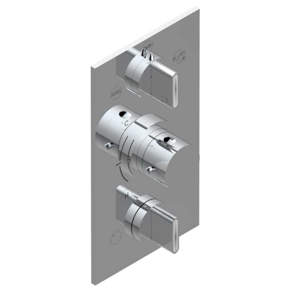 Trim for THG thermostat 3 functions , with one off function and 2 outlets - rough part supplied wi