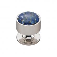 Vesta V7550PN - FireSky Mohave Lapis Knob 1 3/8 Inch Polished Nickel Base