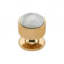 Vesta V7553PB - FireSky Carrara White Knob 1 3/8 Inch Polished Brass Base