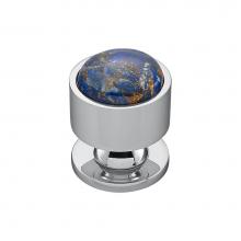 Vesta V7560PC - FireSky Mohave Lapis Knob 1 1/8 Inch Polished Chrome Base