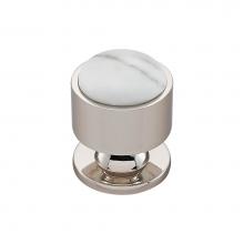 Vesta V7563PN - FireSky Carrara White Knob 1 1/8 Inch Polished Nickel Base