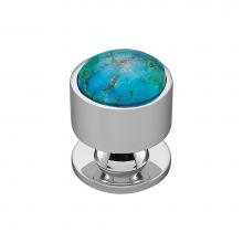 Vesta V7564PC - FireSky Mohave Turquoise Knob 1 1/8 Inch Polished Chrome Base