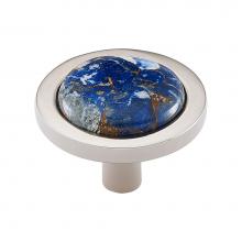 Vesta V7580PN - FireSky Mohave Lapis Knob 1 9/16 Inch Polished Nickel Base