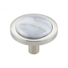 Vesta V7583PN - FireSky Carrara White Knob 1 9/16 Inch Polished Nickel Base