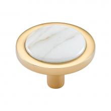 Vesta V7586PB - FireSky Calacatta Gold Knob 1 9/16 Inch Polished Brass Base