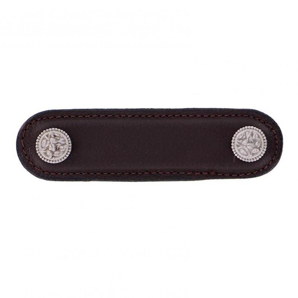 San Michele, Pull, Leather, 3 Inch, Brown, Satin Nickel