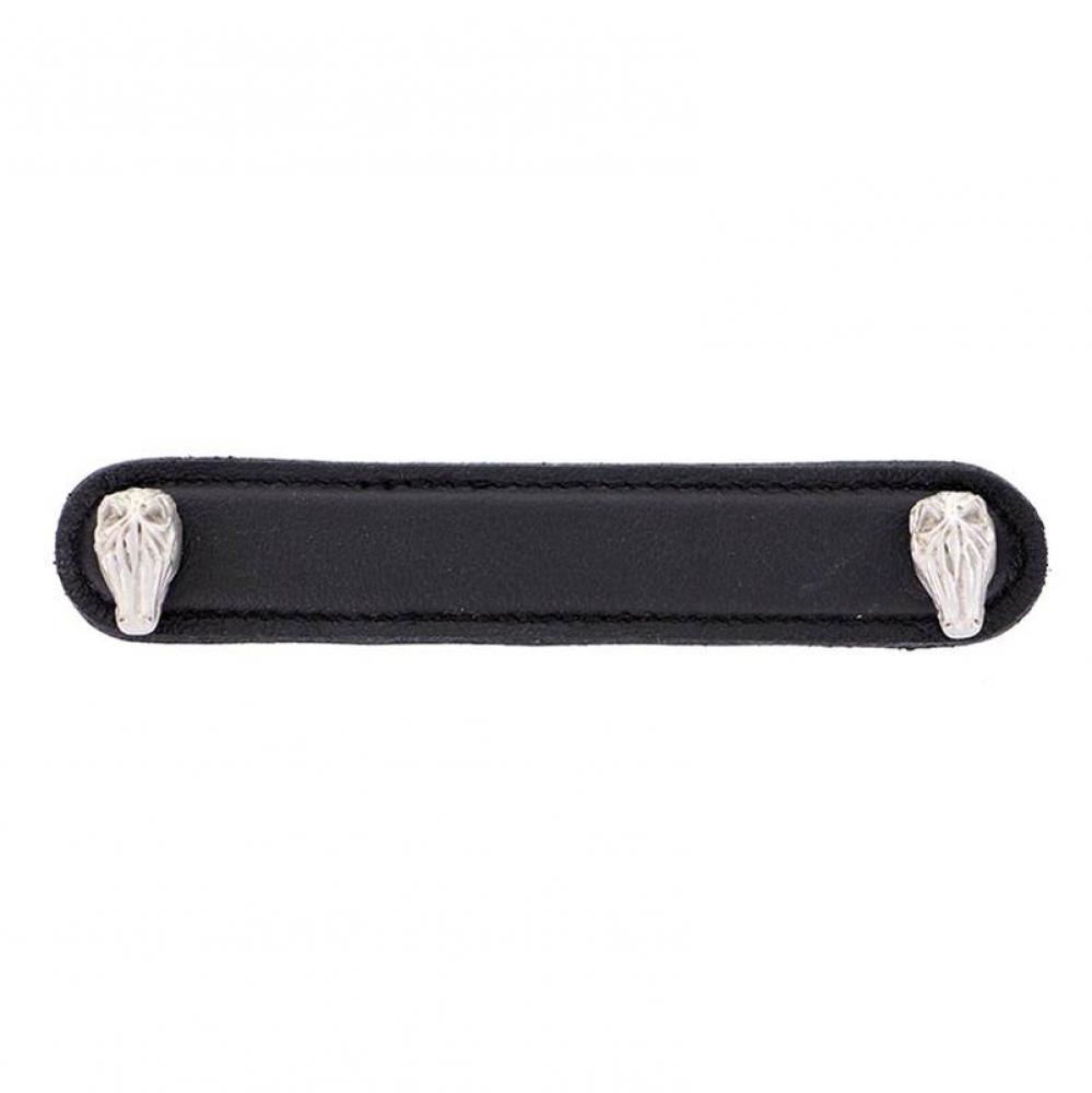 Equestre, Pull, Leather, Horse, 5 Inch, Black, Satin Nickel