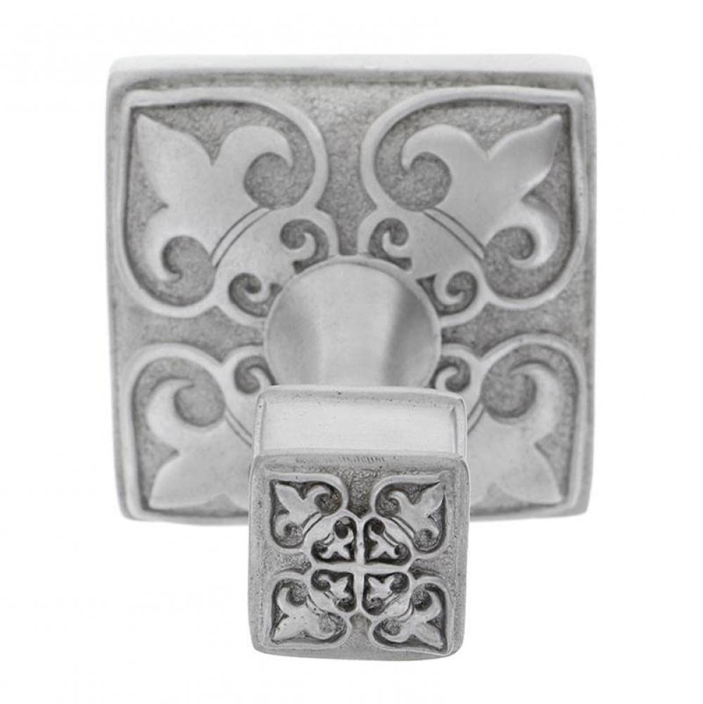 Fleur de Lis, Robe Hook, Satin Nickel