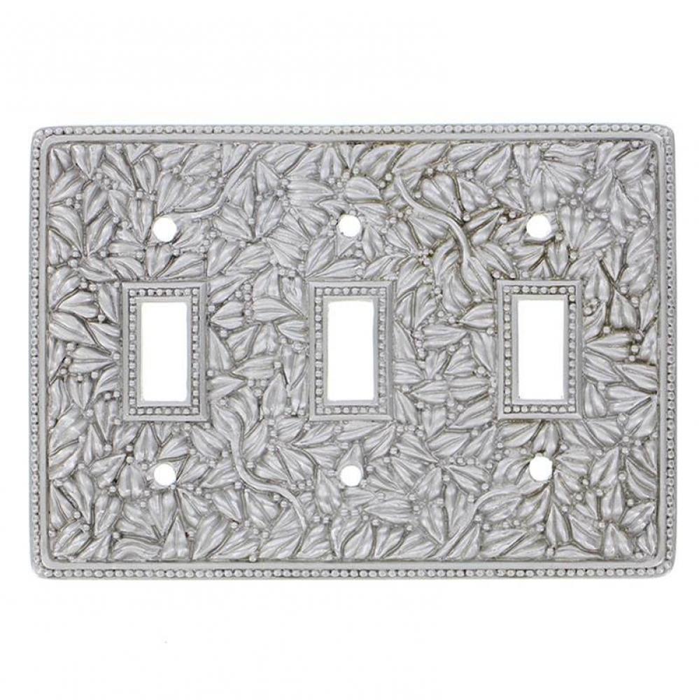 San Michele, Wall Plate, Triple Toggle, Satin Nickel