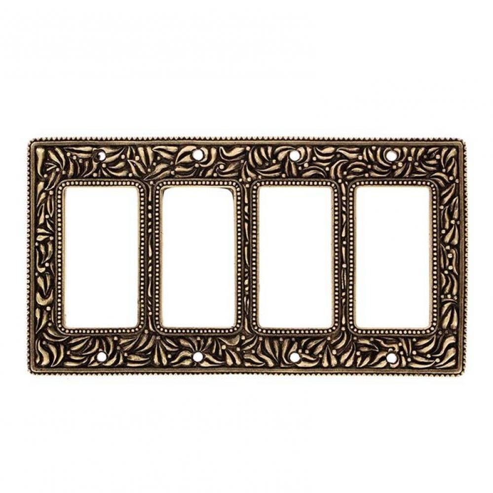 San Michele, Wall Plate, Quad Dimmer, Gunmetal