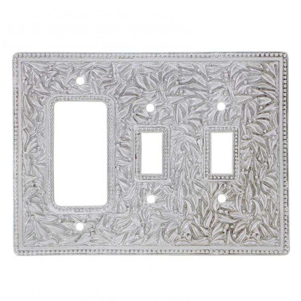 San Michele, Wall Plate, Jumbo, Double Toggle/Dimmer, Satin Nickel