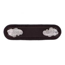 Vicenza Designs K1156-3-SN-BR - Pollino, Pull, Leather, Koi, 3 Inch, Brown, Satin Nickel