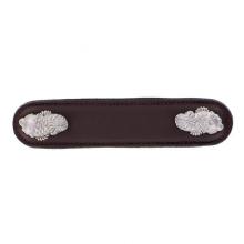 Vicenza Designs K1156-4-SN-BR - Pollino, Pull, Leather, Koi, 4 Inch, Brown, Satin Nickel