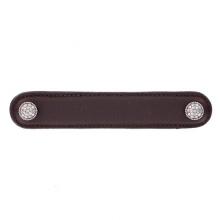 Vicenza Designs K1160-5-SN-BR - Tiziano, Pull, Leather, Round, 5 Inch, Brown, Satin Nickel