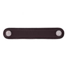 Vicenza Designs K1164-5-SN-BR - Cestino, Pull, Leather, 5 Inch, Brown, Satin Nickel