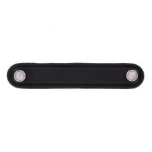 Vicenza Designs K1170-5-SN-BL - Sanzio, Pull, Leather, Lines and Dots, 5 Inch, Black, Satin Nickel