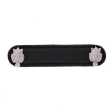 Vicenza Designs K1174-4-SN-BL - Pollino, Pull, Leather, Turtle, 4 Inch, Black, Satin Nickel