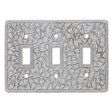 Vicenza Designs WP7007-SN - San Michele, Wall Plate, Triple Toggle, Satin Nickel