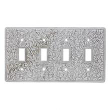 Vicenza Designs WP7008-SN - San Michele, Wall Plate, Quad Toggle, Satin Nickel