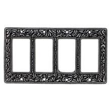 Vicenza Designs WP7016-AN - San Michele, Wall Plate, Quad Dimmer, Antique Nickel