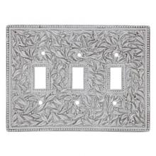 Vicenza Designs WPJ7007-SN - San Michele, Wall Plate, Jumbo, Triple Toggle, Satin Nickel