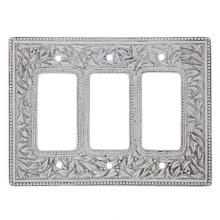 Vicenza Designs WPJ7013-SN - San Michele, Wall Plate, Jumbo, Triple Dimmer, Satin Nickel