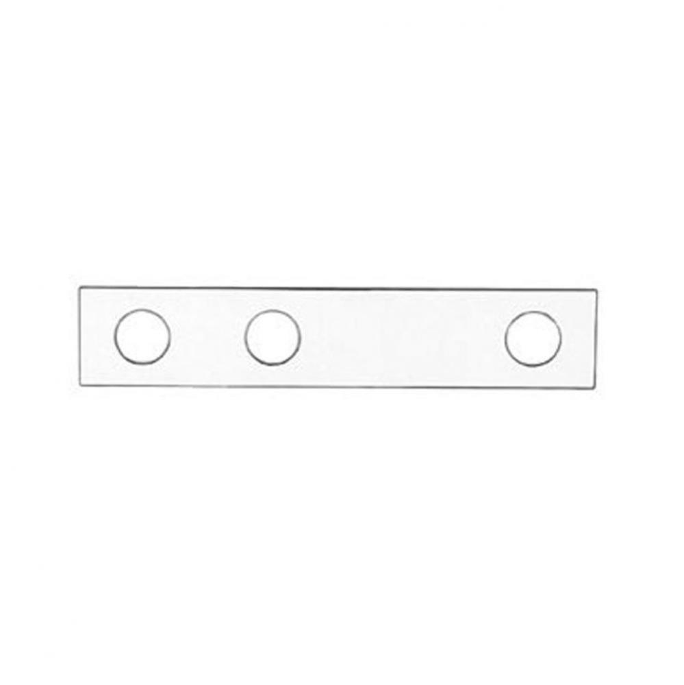 3-hole plate- 2-3/8'' x 9'', hole dia. L to R: 1-1/2'',