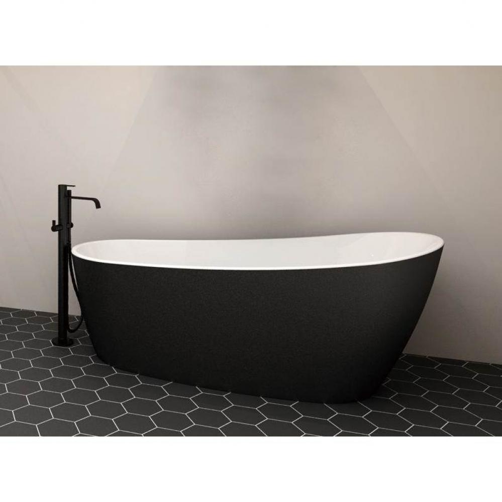 Issa Black Tub 59.5 X 29 X 27.5 Chrome Ovf- Spkrs With Back Heater