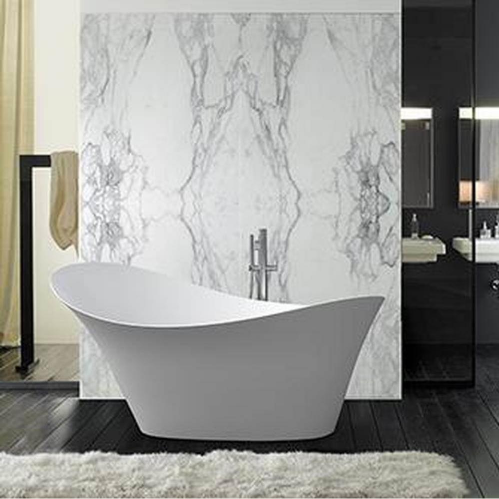 Evora White Tub 72.5 X 35.5 X 33.5 Gold Ovf- Spkrs