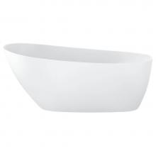 Zitta TIS5929FA001014 - Issa White Tub 59.5 X 29 X 27.5 Chrome Ovf- Spkrs With Back Heater