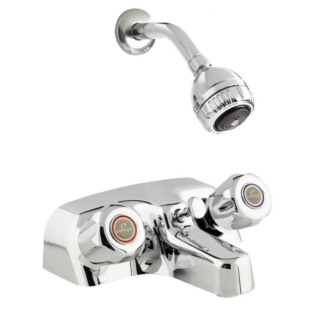 Bathtub / Shower Faucet Cp Chr Round Hdl Plast Facemount