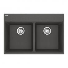 Franke Residential Canada MAG6201414-SLG-S - Maris Topmount 31-in x 20.88-in Granite Double Bowl Kitchen Sink in Slate Grey