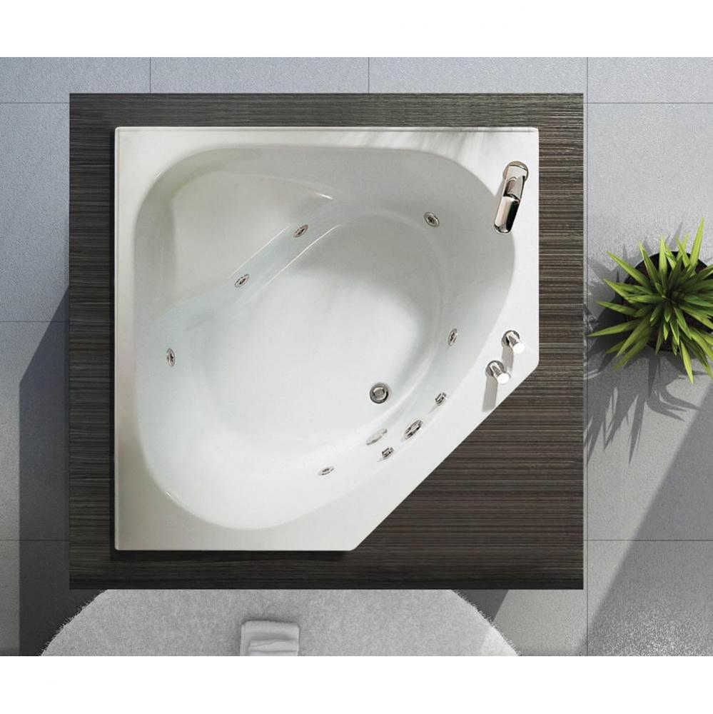 Tandem 54.125 in. x 54.125 in. Corner Bathtub with Whirlpool System Without tiling flange, Center