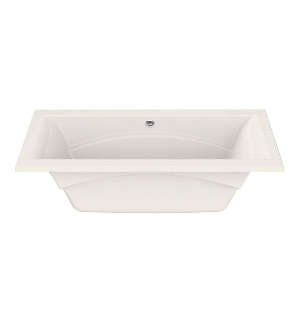 Optik 72 in. x 36 in. Undermount Bathtub with Whirlpool System Center Drain in Biscuit